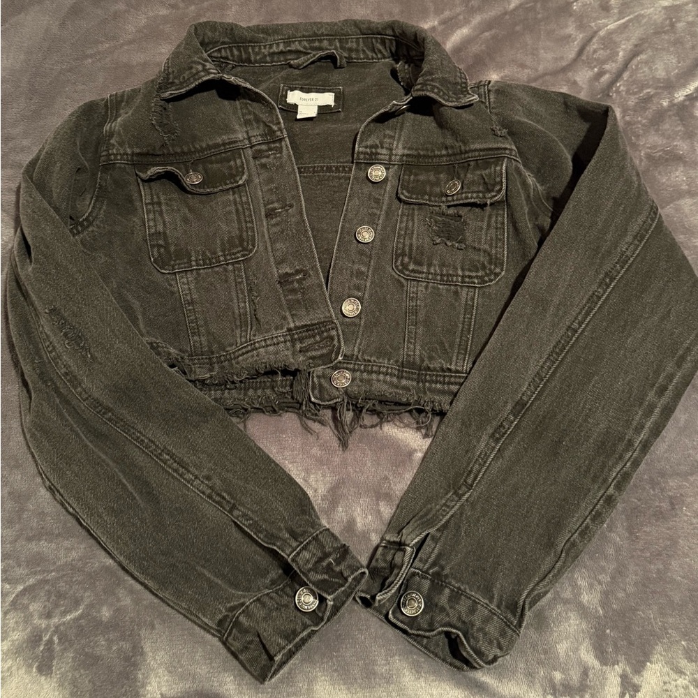 Forever 21 Charcoal Denim Jacket